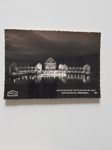 AK Bregenzer Festspiele 1954. Spiel auf dem See. Fledermaus.
