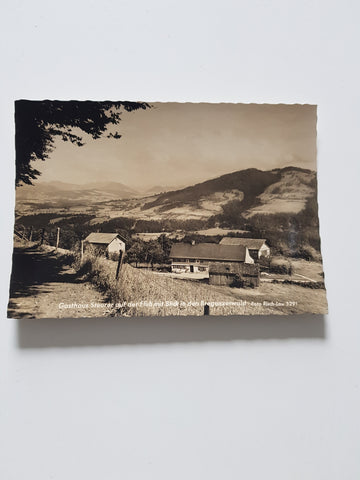 AK Gasthaus Steurer auf der Fluh mit Blick in den Bregenzerwald.