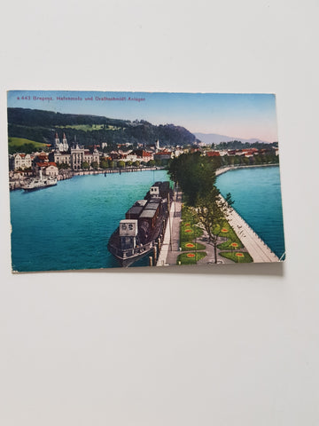 AK Bregenz. Hafenmolo und Drathschmidt-Anlagen.