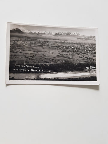AK Blick vom Gebhardsberg. Rheintal. Säntis.