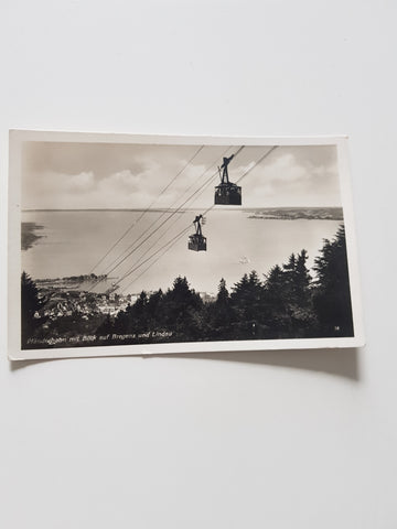 AK Pfänderbahn mit Blick auf Bregenz und Lindau.
