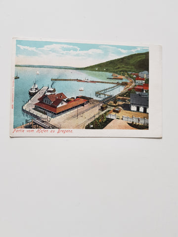 AK Partie vom Hafen zu Bregenz.