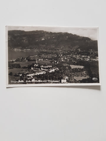 AK Bregenz. Kloster Mehrerau vom Flugzeug aus.