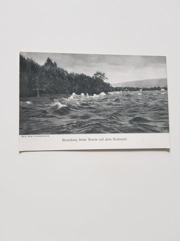AK Brandung beim Sturm auf dem Bodensee.