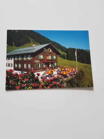 AK Bezau 387. Berghaus Sonderdach. Bes. Alois Innauer.