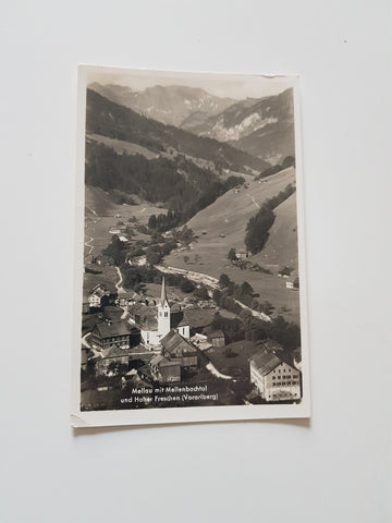 AK Mellau mit Mellenbachtal und Hoher Freschen.