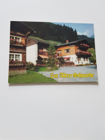 AK Schoppernau. Gasthof Cafe Restaurant Zur Alten Schmiede. Bes. Hermann Madlener.