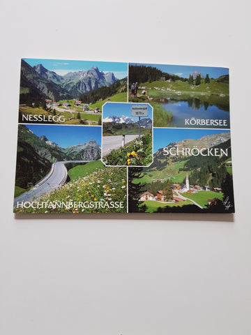 AK Hochtannbergstrasse mit Schröcken, Nesslegg, Körbersee und Passhöhe.