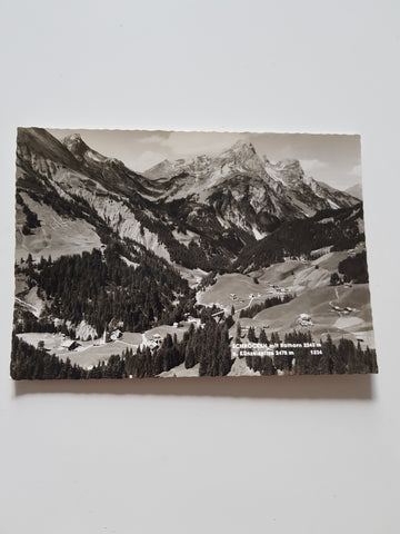 AK Schröcken mit Rothorn und Künzelspitze.