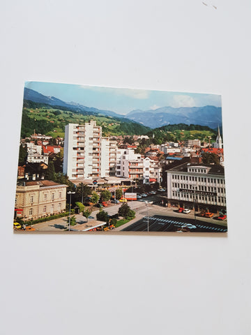 AK Dornbirn mit Bahnhofplatz.