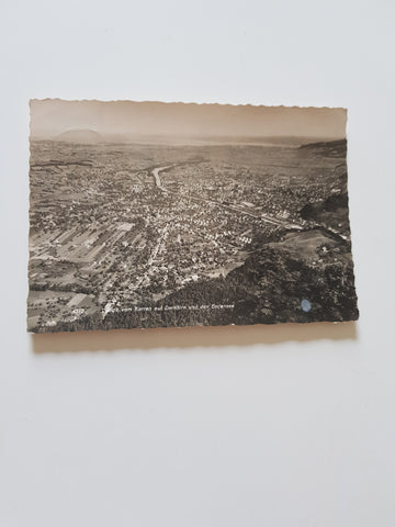 AK Blick vom Karren auf Dornbirn und den Bodensee.