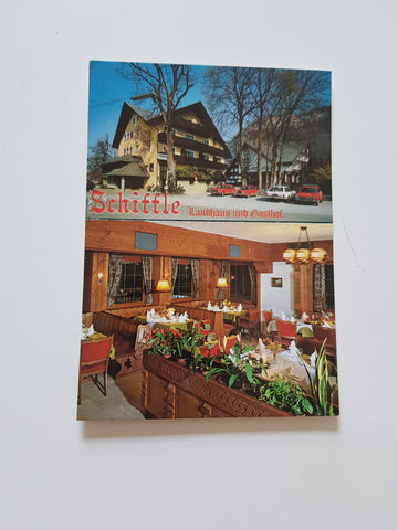 Werbe-AK Hohenems. Gasthof und Landhaus Schiffle. Fam. E. Fässler.