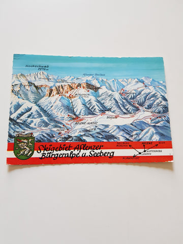 AK Skigebiet Aflenzer Bürgeralpe u. Seeberg.