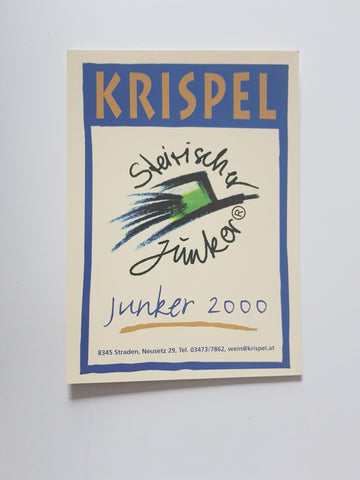 Werbekarte Straden Krispel Steirischer Junker 2000. Neusetz 29.