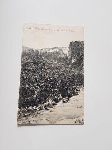 AK Bad Gastein. Angerschlucht-Brücke Spannweite 110 Meter. (1906)