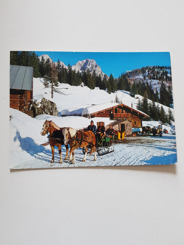 AK Winterfreunden in Filzmoos. Schlittenfahrt zur Unterhofalm.