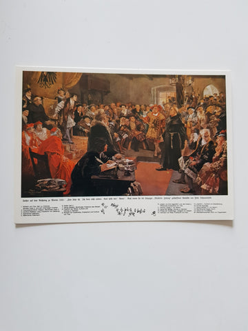 AK Schloß Goldegg. Reformation Emigration Protestanten in Salzburg. Ausstellung 1981. 4. Luther auf dem Reichstag zu Worms 1521. Gemälde von Felix Schwormstadt.