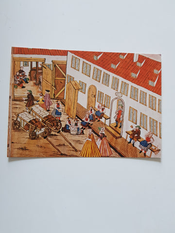 AK Schloß Goldegg. Reformation Emigration Protestanten in Salzburg. Ausstellung 1981. 13. Aus dem Album mit Quarellbildern vom Aufenthalt der Emigranten in Augsburg 1731.