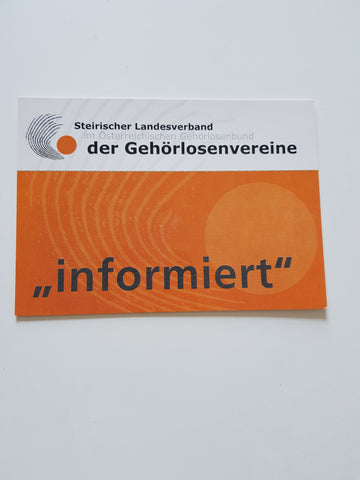 Werbe-Karte Steirischer Landesverband der Gehörlosenvereine "informiert"