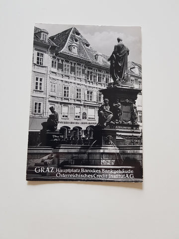 AK Graz, Hauptplatz. Barockes Bankgebäude. Österreichisches Credit-Institut AG.