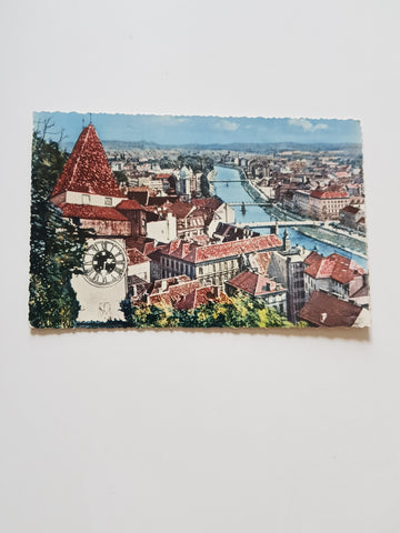 AK Graz mit den 3 Brücken.
