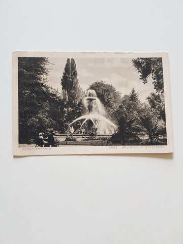 AK Graz. Brunnen im Stadtpark. (1917)