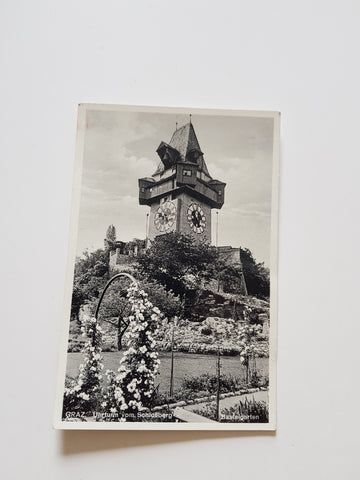 AK Graz - Uhrturm vom Schloßberg. (1931-32)