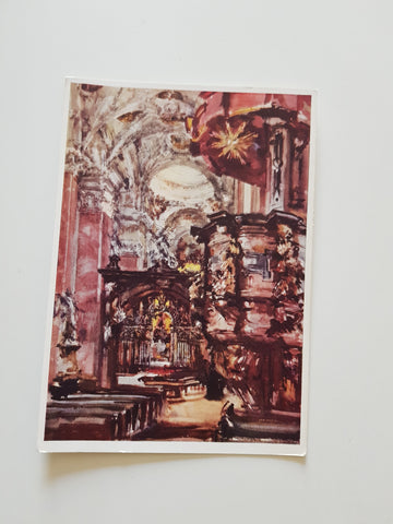 AK Basilika Mariazell. Blick zum Gnadenaltar. Aquarell v. Hans Weibold.