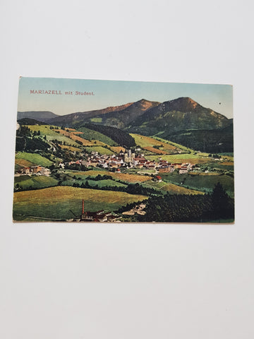 AK Mariazell mit Student (1918-19)