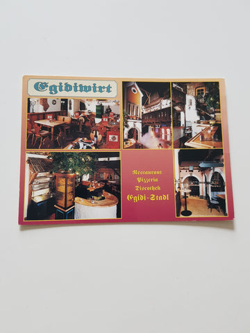 AK Murau. Egidiwirt. Restaurant Pizzeria Discothek. Familie Leypold. St. Egidi 82.