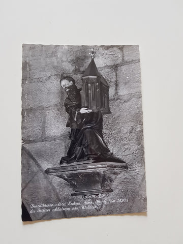 AK Benediktiner-Abtei Seckau. Statue des Stifters Adalram von Waldeck. (1964)