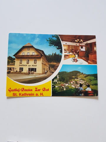 AK St. Kathrein a. H. Gasthof Pension Zur Post. Fam. Steinecker.
