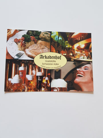 AK Leoben. Arkadenhof Gaststätte Schwarzer Adler.