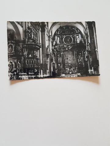 AK Leoben. Stadtpfarrkirche Innenansicht.