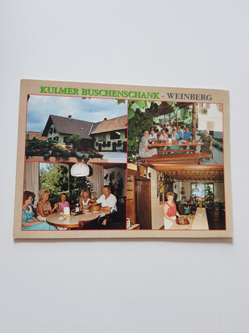 AK Hirnsdorf, Weinberg 46. Buschenschank Johann u. Theresia Kulmer.