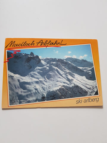AK Madloch-Abfahrt am Arlberg mit Roggalspitze und Stierloch.