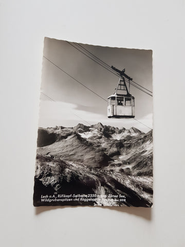 AK Lech am Arlberg. Rüfikopf-Seilbahn geg. Zürser See.