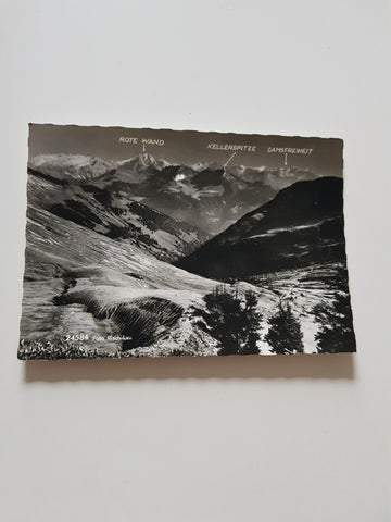 AK Blick von der Seraspitze ins Große Walsertal und auf die Rote Wand, Kellerspitze und Gamsfreiheit.