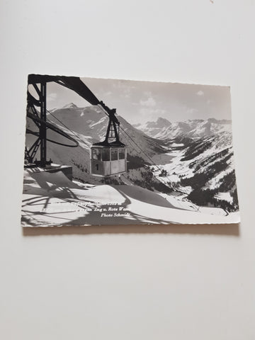 AK Blick v.d. Rüfikopfseilbahn. Lech am Arlberg gegen Zug u. Rote Wand.