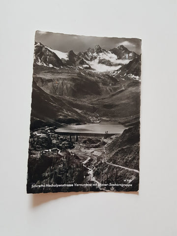 AK Silvretta Hochalpenstrasse. Vermuntsee mit Litzner-Seehorngruppe.
