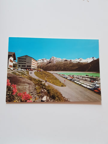 AK Bielerhöhe. Hotel Silvrettasee gegen Rosstalferner.