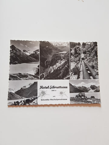 AK Hotel Silvrettasee mit Silvretta-Hochalpenstraße.
