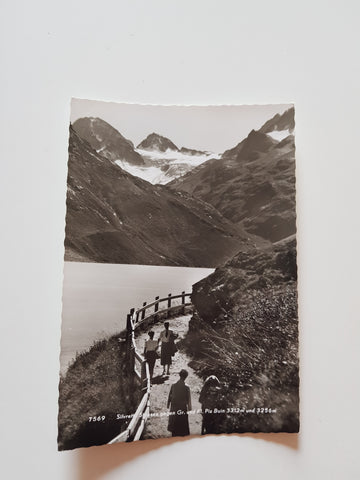 AK Silvretta Stausee gegen Gr. und Kl. Piz Buin.