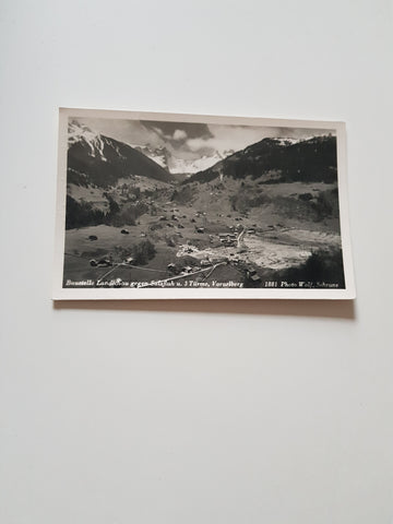 AK Baustelle Landschau (= Latschau) gegen Sulzfluh u. 3. Türme.