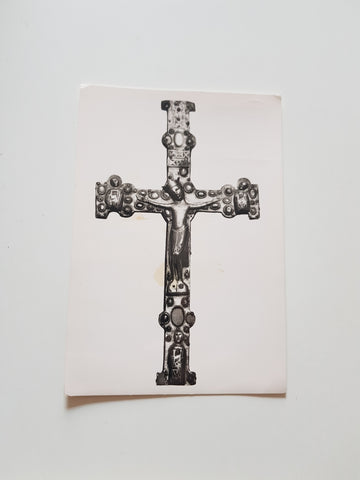 AK Bartholomäberg. Pfarrkirche: Romanisches Vortragkreuz.