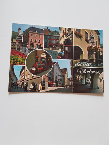 AK Bludenz. Fußgängerzone mit Lauben und Städtle-Expreß.