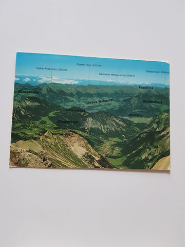 AK Blick vom Gipfel der Schesaplana auf Brand und Bludenz.