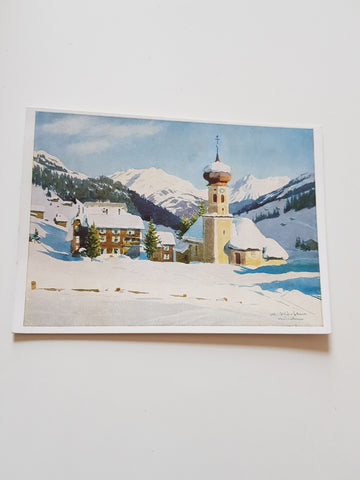 AK Gargellen. Kirche und Hotel Madrisa.