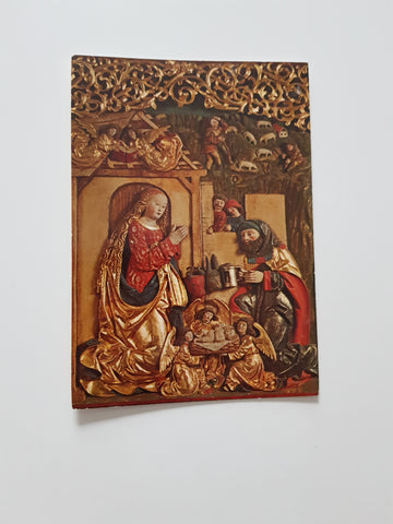 AK Pfarrkirche Gampern OÖ. Gotischer Flügelaltar. Christi Geburt.