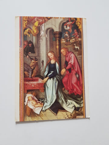 AK Geburt Christi. Tafelbild aus dem Kaisheimer Altar von Hans Holbein d. Ä. Alte Pinakothek München.